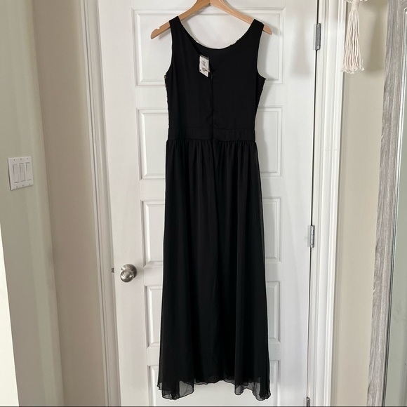 𝅺NEW Ricki’s Gold Jewelled Sequinned Glam Sheer Overlay Long Fancy Dress Gown - Picture 3 of 16